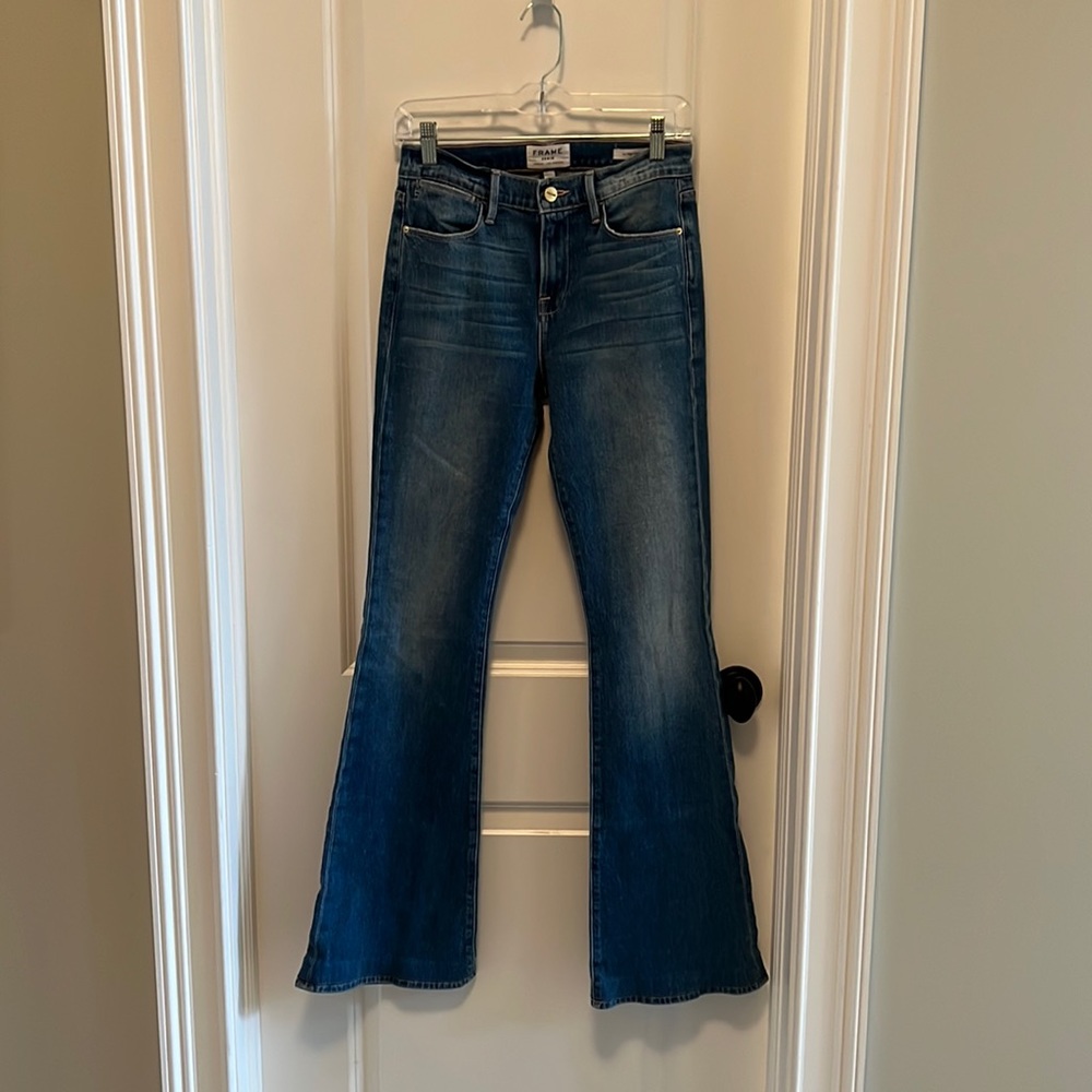 Frame high rise flare jeans